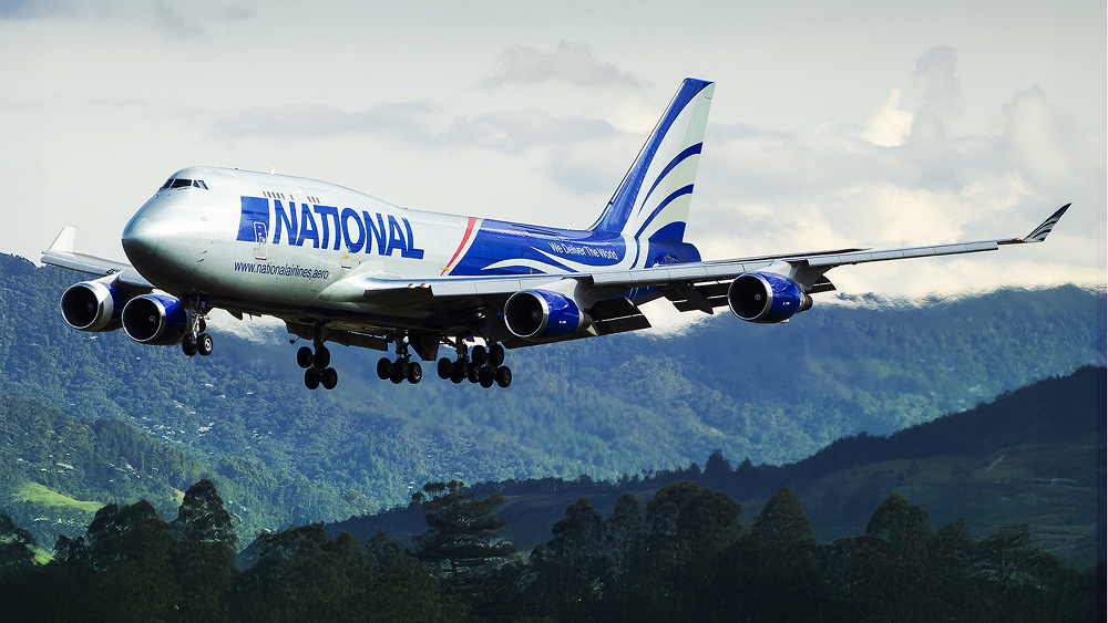 An airplane flying