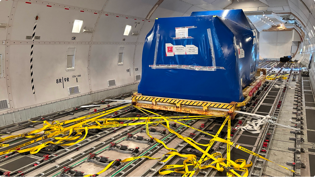 Cargo on an airplane