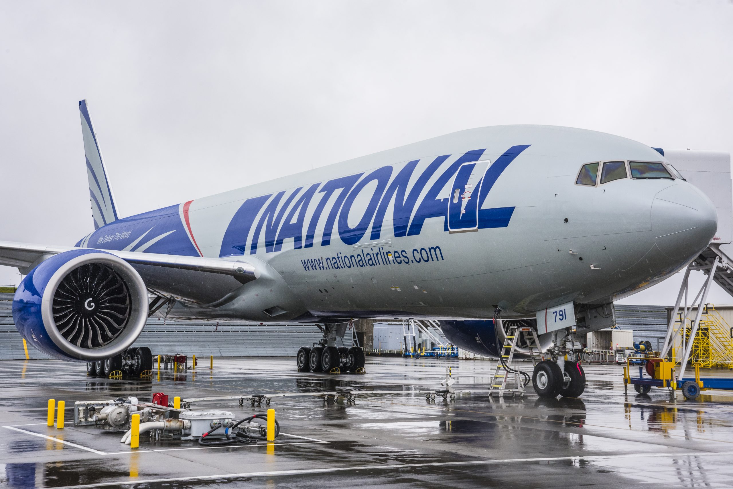 A parked airplane