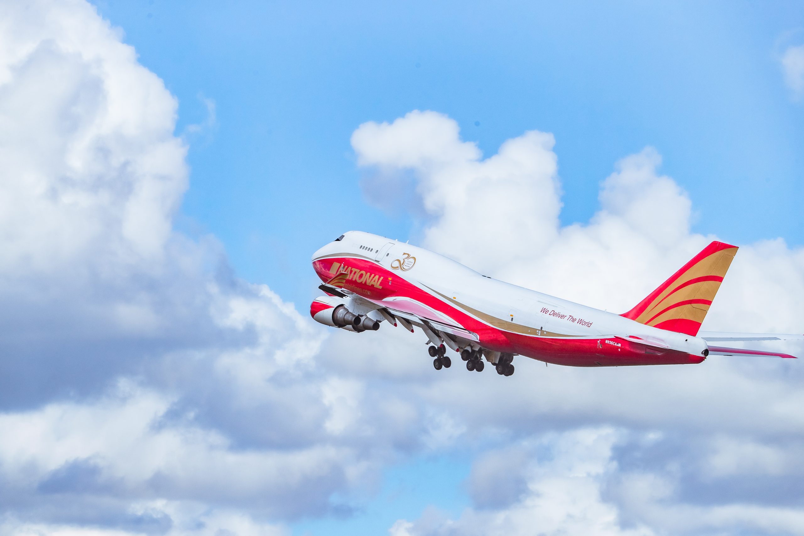 An airplane flying