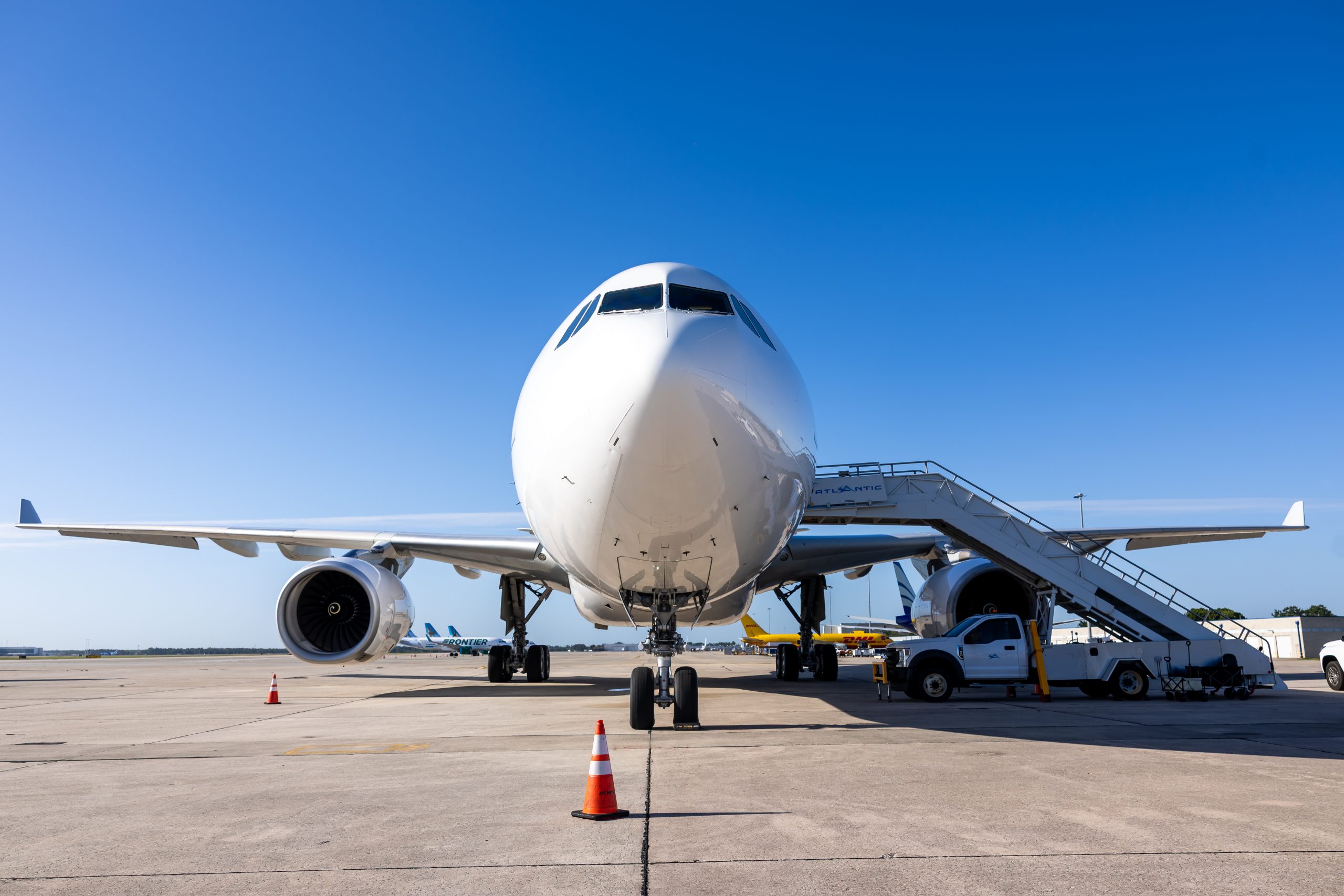 The front of an airplane