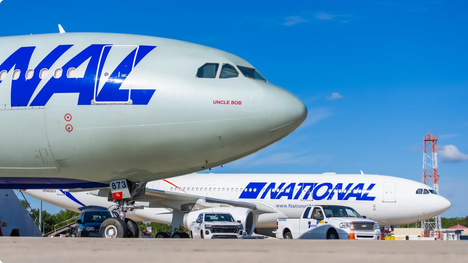 Two airplanes beside each other