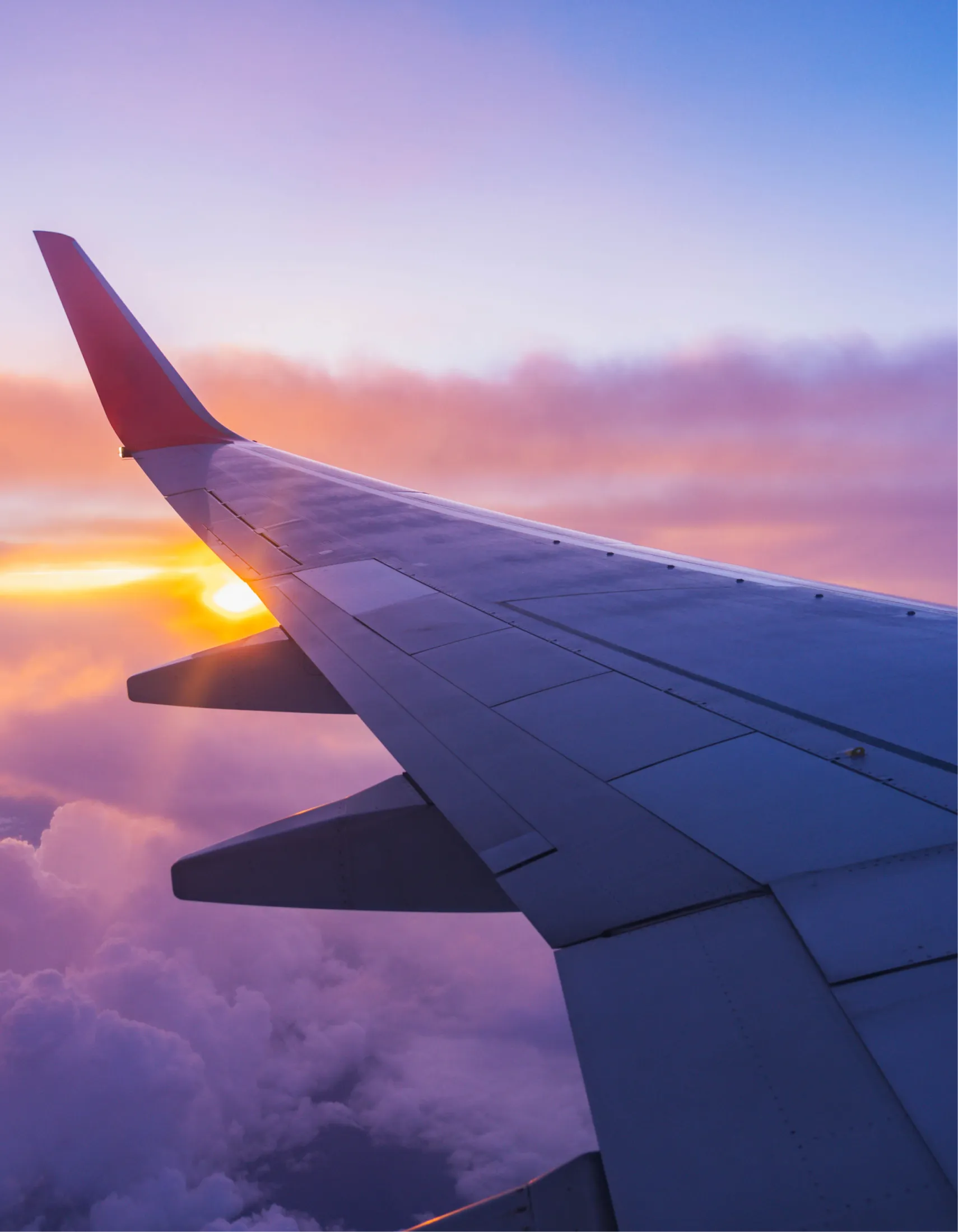 An airplane wing in flight
