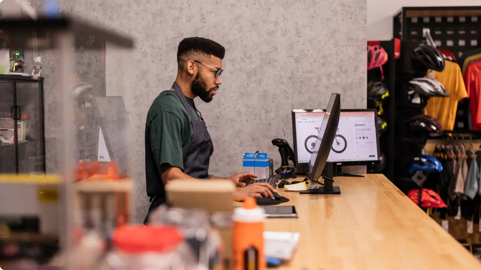 A person working at a computer